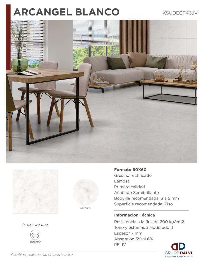 Ficha técnica piso Lamosa Arcángel Blanco