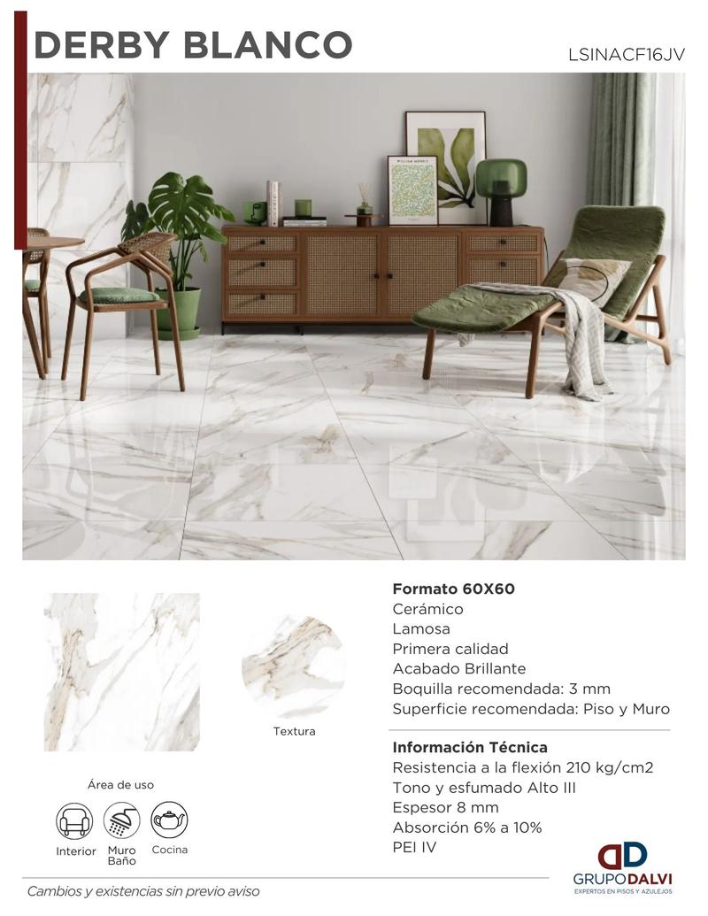Ficha técnica piso Lamosa Derby Blanco