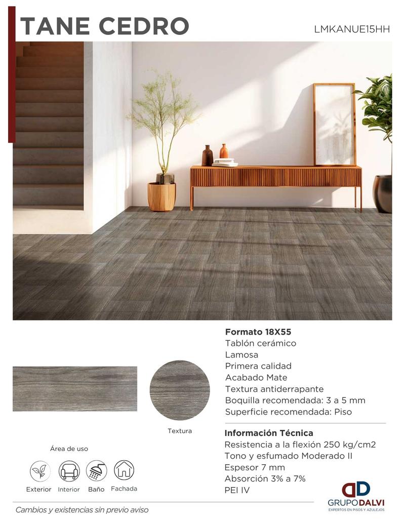 Ficha técnica piso Lamosa Tane Cedro