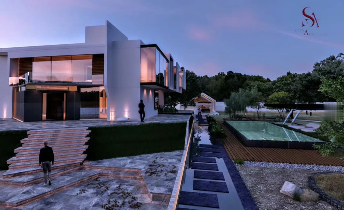 Render del Proyecto Zaragoza de Silva Arquitectos, residencia moderna en Atlixco, Puebla