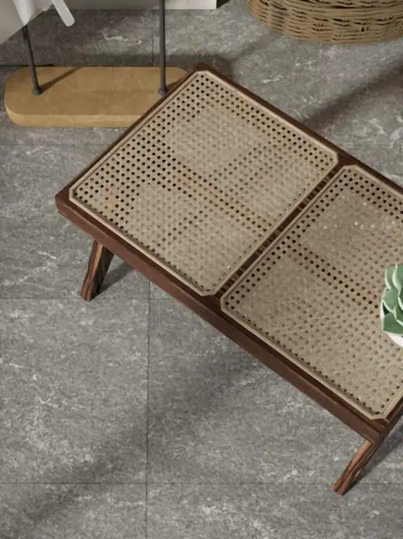 Ambiente de referencia del piso Britton Dark 45x90 cm, super gress rectificado mate